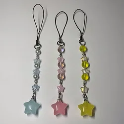 Jelly Star Beaded Phone Charm - Adorable Star Accessory and Jewelry (YELLOW)