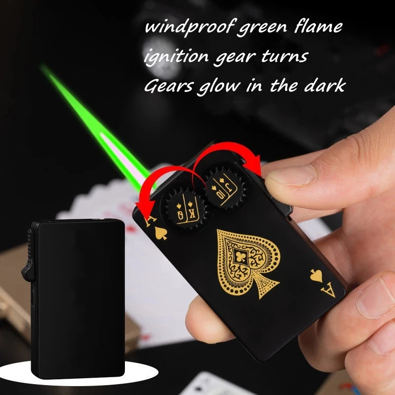 Unusual Poker Card Lighter Metal Windproof Lighter Butane Torch Lighter
