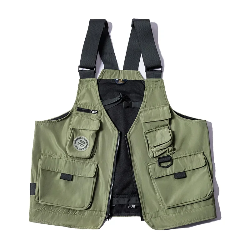 Vintage Tactical Vest タクティカルベスト 多機能　Tech マデン-男性用多機能タクティカルベスト,ポケット付き,レトロ