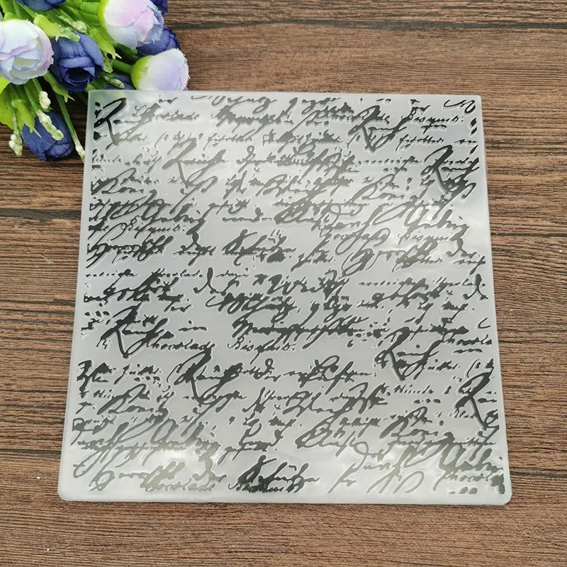 Handwritten text Flower print DIY Plastic Embossing Folders for DIY Scrapbooking Paper Craft/Card Making Decoration Supplies plastic embossing folder,embossing folder