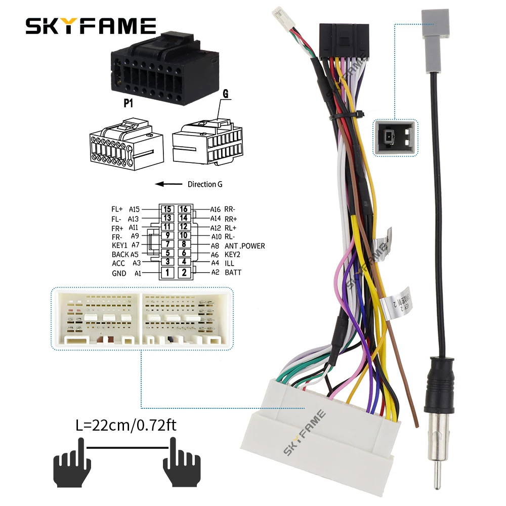 16Pin Car Wiring Harness Adapter Canbus Box Decoder Android Radio Power Cable for K2 K3 Pegas Sportage KX5 Elantra car wire cable adapter automobile connector