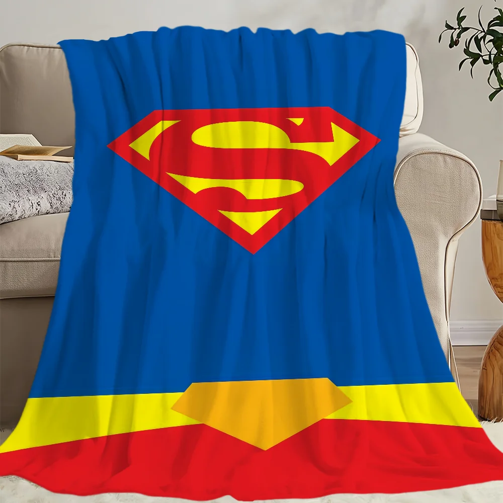 cartoon Warm Soft Plush Nap Blankets Sofa manga S-SUperman-ES for Living Room Office Bedroom Home Travel Kid Gifts anime Flannel 5