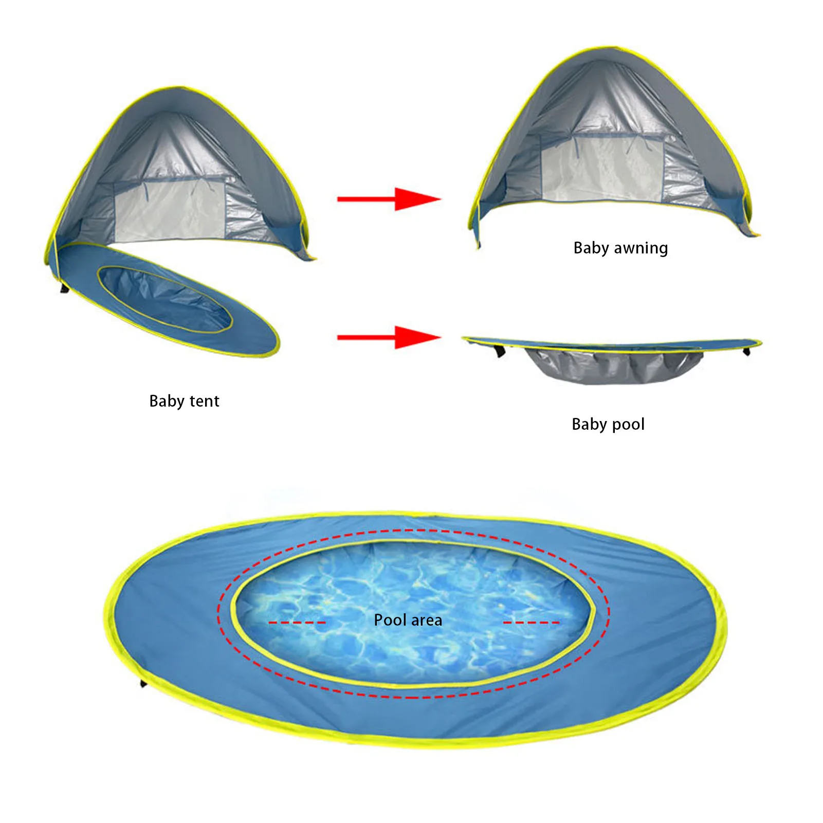  slider image of 【New】Beach Tent Sun Shelter