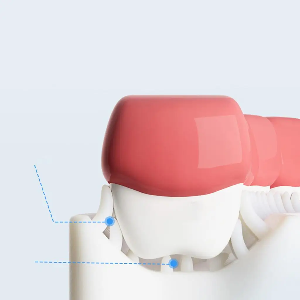 360도 U자형 실리콘 어린이 칫솔 수동 핑크 블루 소프트 핸들 남아 여아 치아 관리용