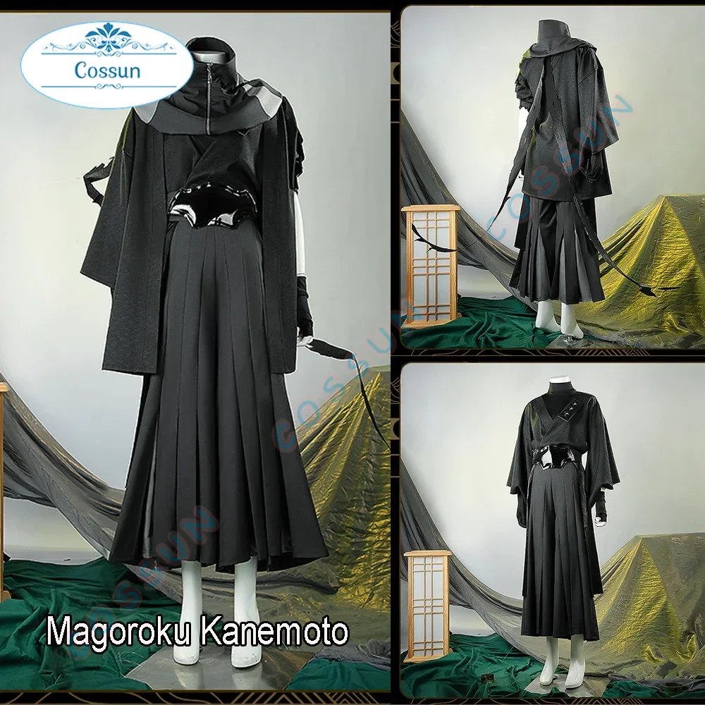 

[Customized]-ONLINE- Magoroku Kanemoto Cosplay Costume Halloween Game Suit Japanese Kimono Women Men Black Outifts