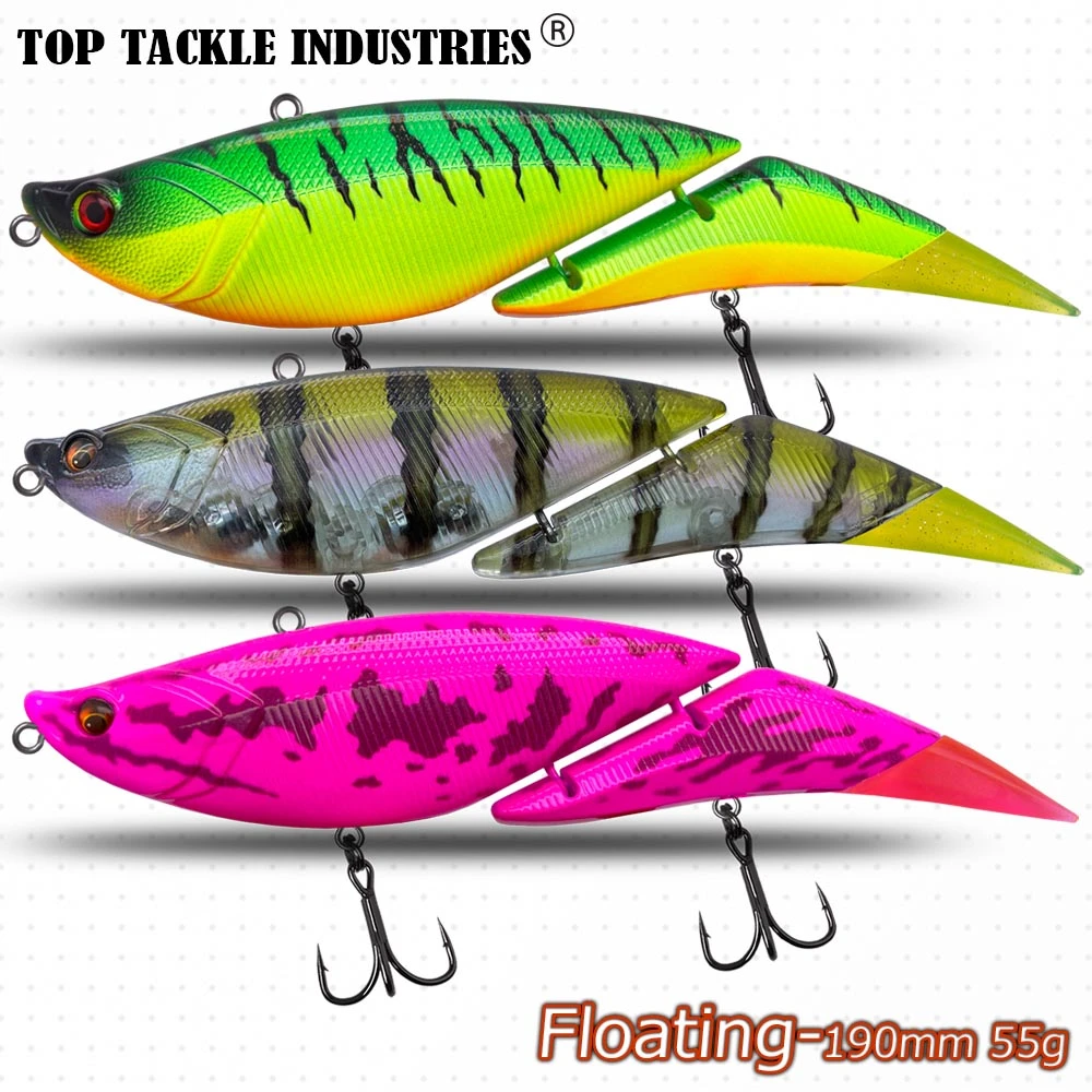 2 Sections SwimBait 190mm 55g Wobbler Floating Jointed Lure/Pointed