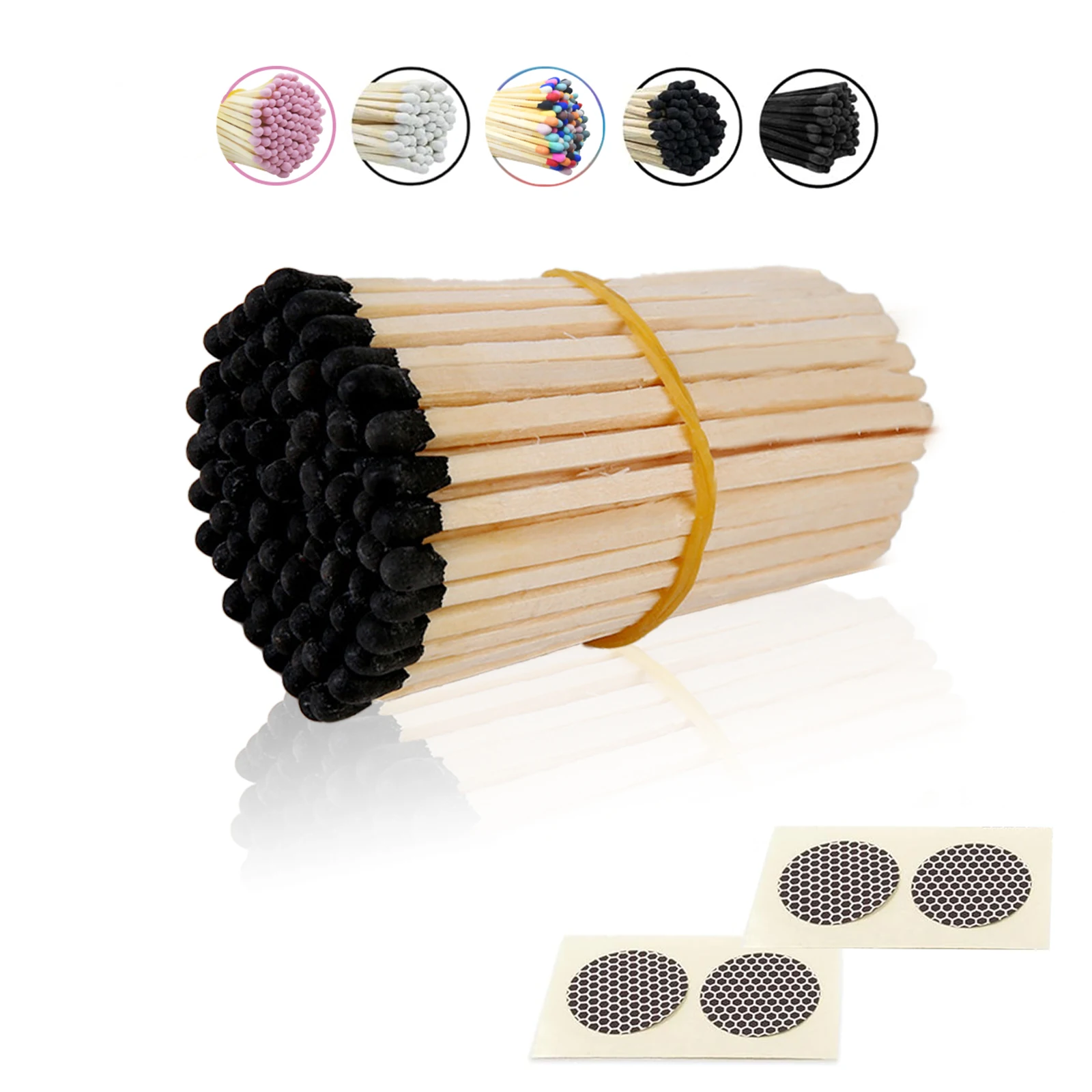 100PCS 3" Black Safety Matches with Striker, Long Wooden Matches for Candles, Fireplace, Camping, BBQ (, Bulk Pack)