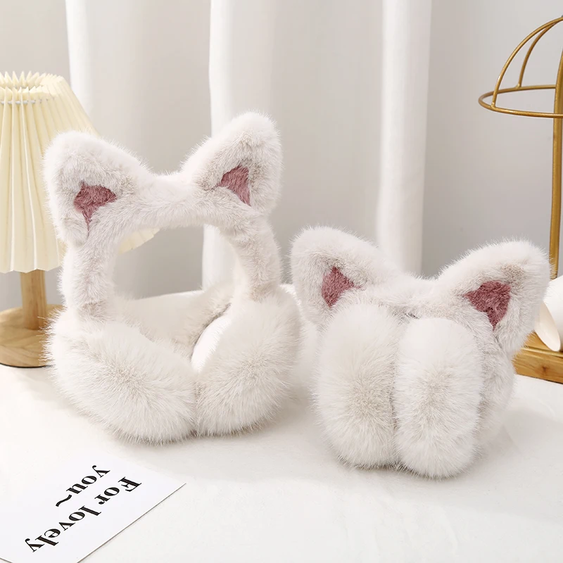 Faux fur Earmuffs winter ear warmer Ear-muffs for women thickened cute Earflap outdoor antifreeze women's ear Cover warm earmuffs fur earmuffs