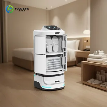 Robot per Consegne in Hotel, Robot per Servizio in Camera con Riconoscimento Facciale e Password, Controllato da App, Ricarica Automatica, Personalizzabile