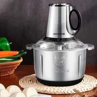 2 Speed Stainless steel Electric Chopper Meat Grinder Mincer Food Processor Slicer Meat Cutter Food Chopper Electric 2