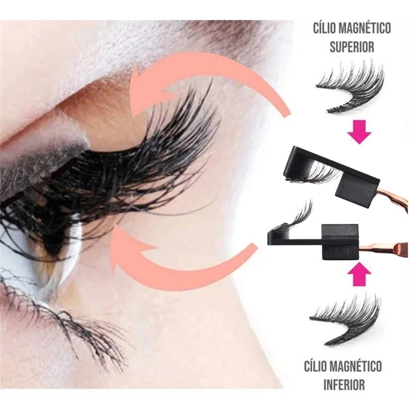 5 Magnetic With Curler Set 3D False Mink Makeup Eyelash Extension Natural Thick Eyelashes