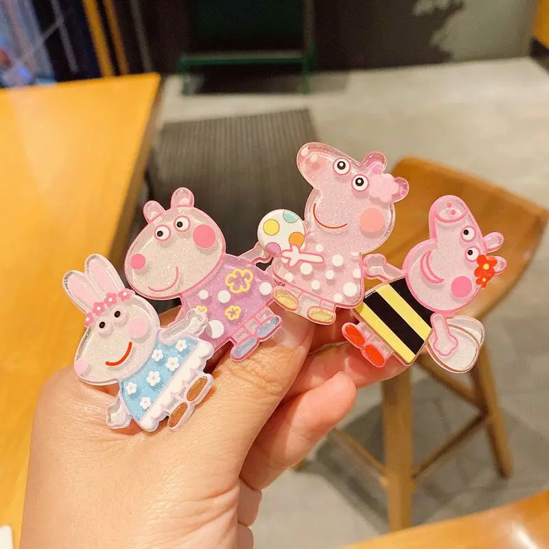 Peppa Pig Page Alex Girls Hair Clip Pink Maialino Mobile Doll Baby Girl Sisters Cute Hair Ornament Regalo Per Bambini