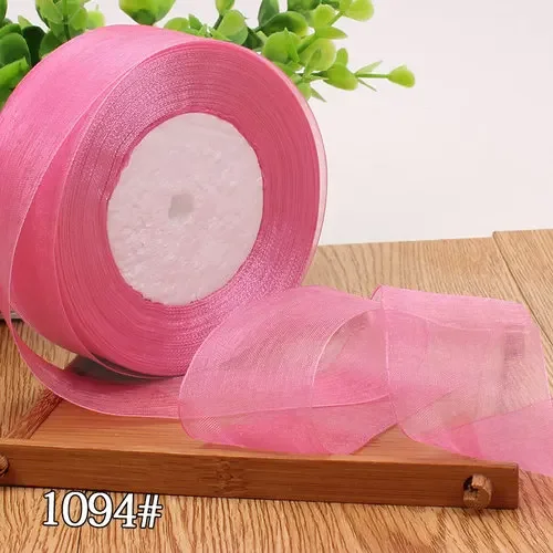 Red Organza Ribbon for DIY Crafts, Wedding Decoration & Gift Wrapping - 50 Yards