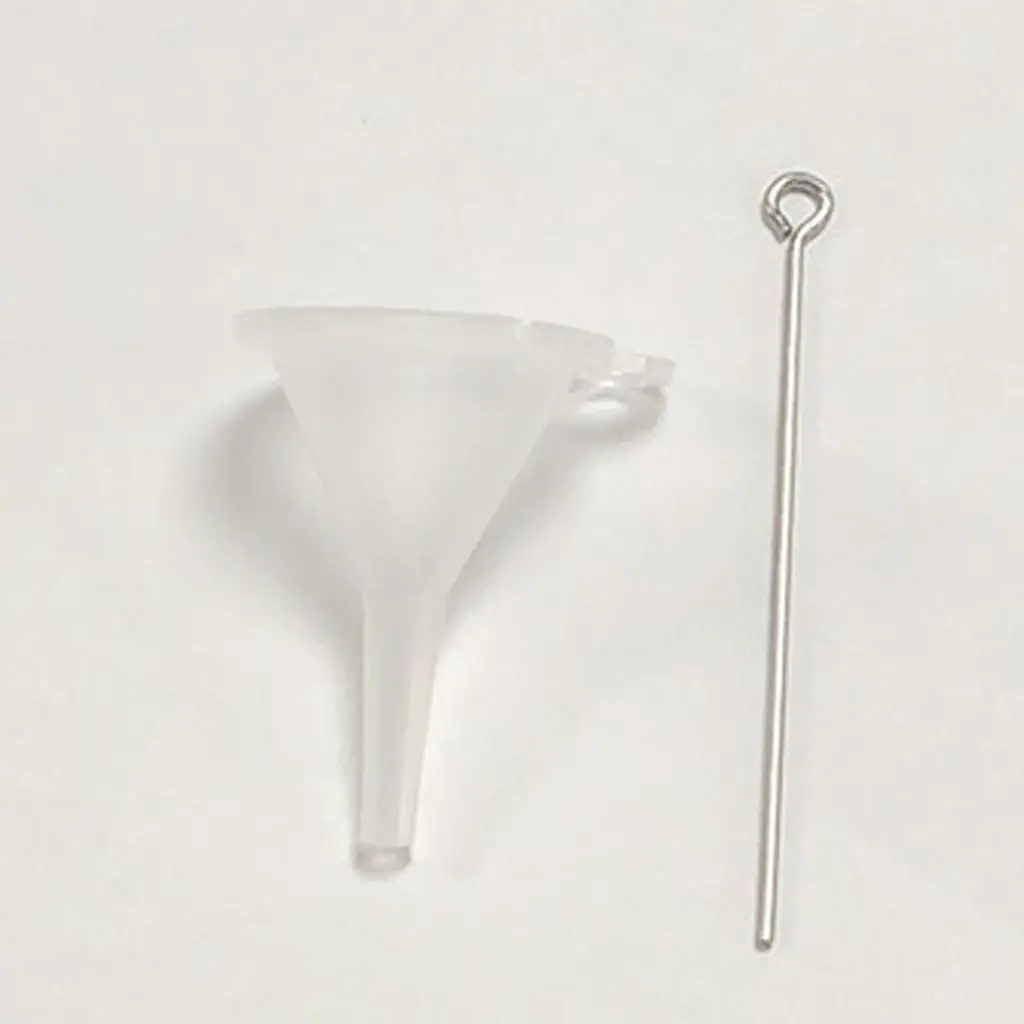 Description Picture 6 of item2x Narrow Neck Transparent Plastic Filler Funnel Kitchen Gadget powder spice liquor vape juice colored glass set
