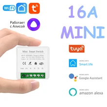 Aubess – interrupteur intelligent Wifi, 16a, 2 voies, pour maison connectée, avec minuteur, commande vocale, compatible avec l'application Google Home, Tuya 