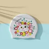 Women's Silicone Swimming Hats Waterproof Printed Swimming Caps Oversized and Comfortable Ear Protection Swim Caps for Long Hair 5