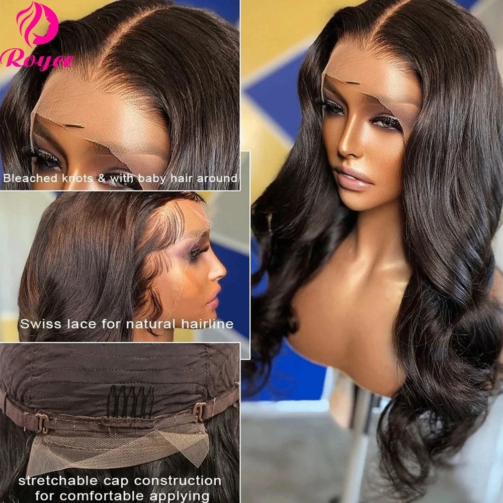 13x4 HD Lace Frontal Wig 13x6 Lace Front Human Hair Wig For Women 30 inch Body Wave Wig HD Transparent 5x5 Lace Closure Wigs