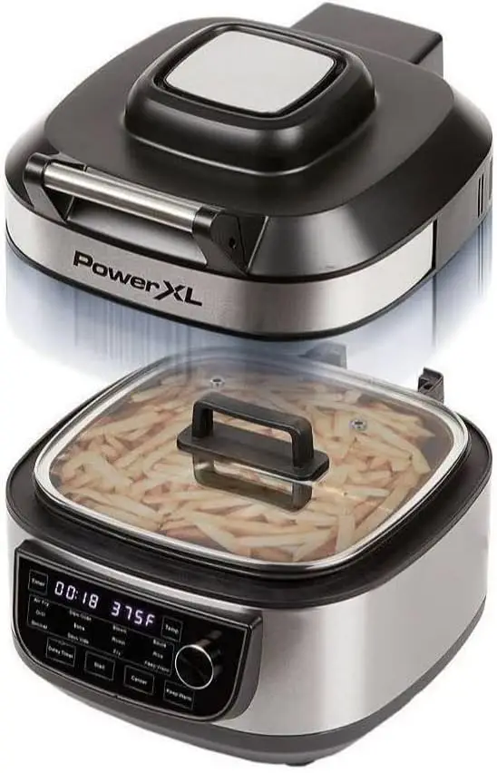 Grill Air Fryer Combo 6 QT 12-in-1 Indoor Slow Cooker, Roast, Bake, 1550-Watts, Stainless Steel Finish (Standard) 4