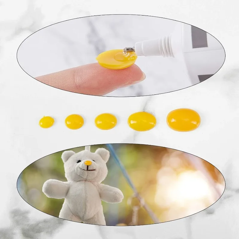 180pcs 5 Sizes Nose Cabochons 2 Colors Plastic Oval Nose Eyes 8~18mm Flatback Animal Craft for Amigurumi Bear Teddy