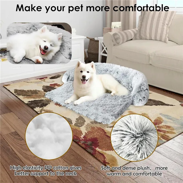 Large Washable Pet Bed Soft Plush Couch Warm Dog Bed Mat Cover Sofa Cushion Waterproof Non-Slip Dog Mat for Dogs Cat 3