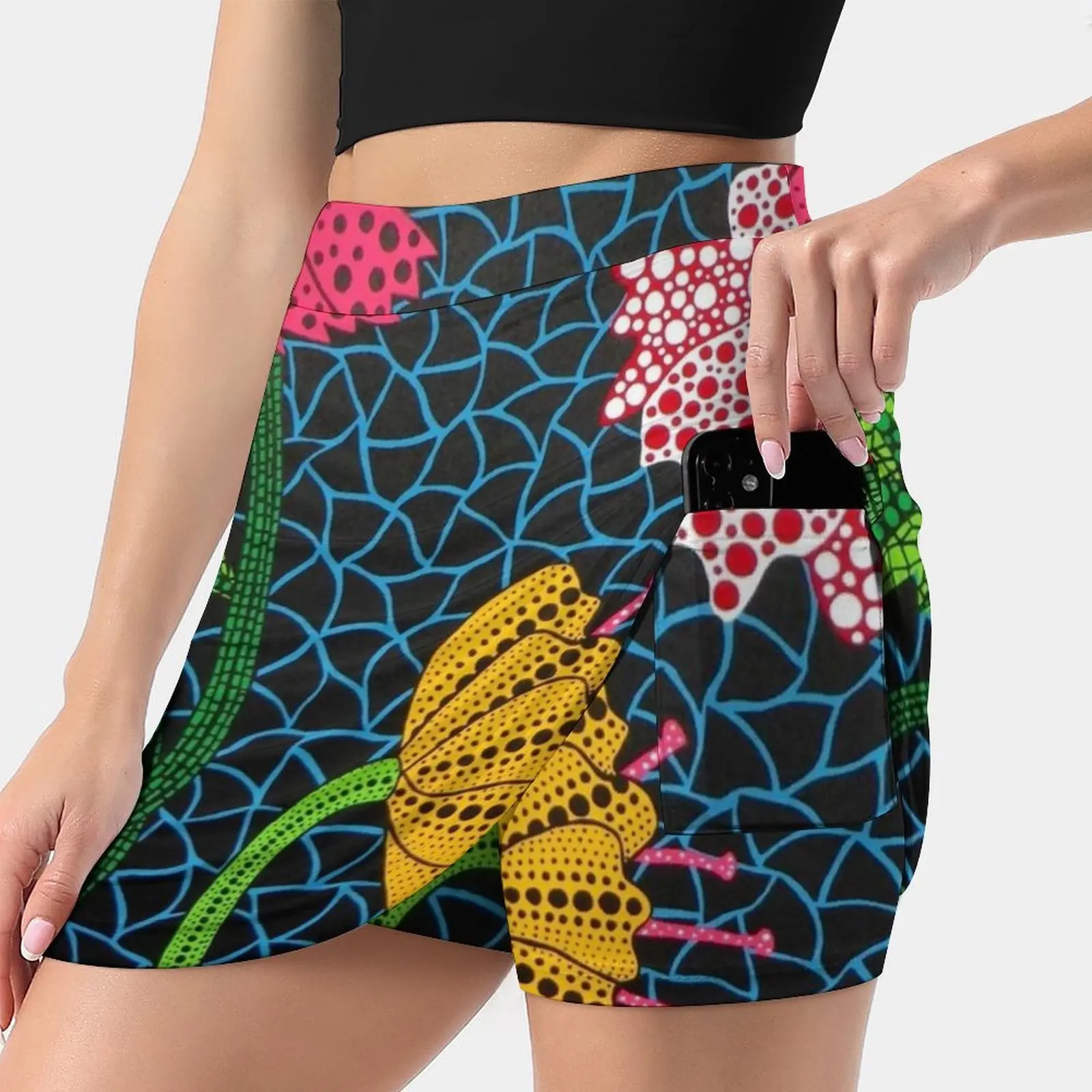 

Yayoi Kusama Art Women's skirt Mini Skirts A Line Skirt With Hide Pocket Yayoi Kusama Kusama Yayoi Kusamas Japan Pop Art