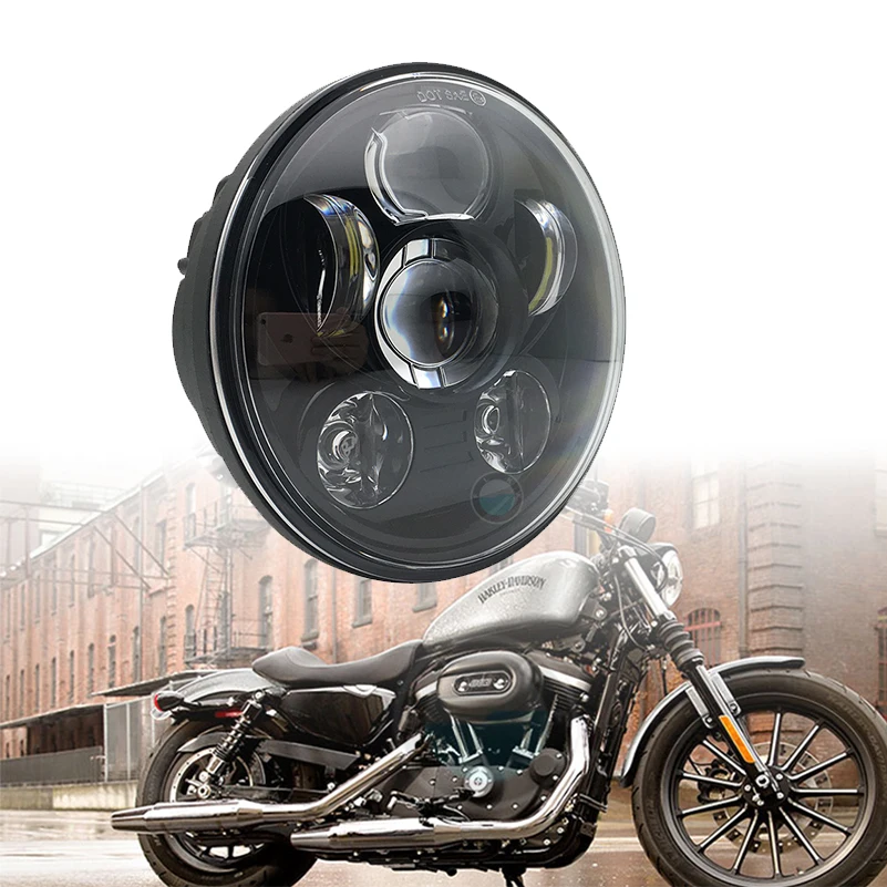 5.75 '' Inch Black Projector Led Headlight Bulbs Motorcycle Iron 883