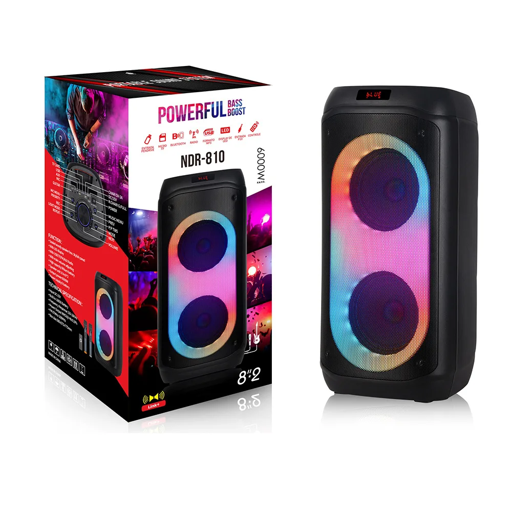 Dual8inchOutdoorBluetoothSpeakers6000WPeakPowerHomeCinema