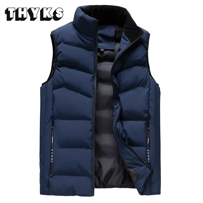 

Winter Puffer Down Vests Men Fashion Casual Lightweight Sleeveless Parkas Jacket Women Stand Collar Loosed Outerwear Male Coats