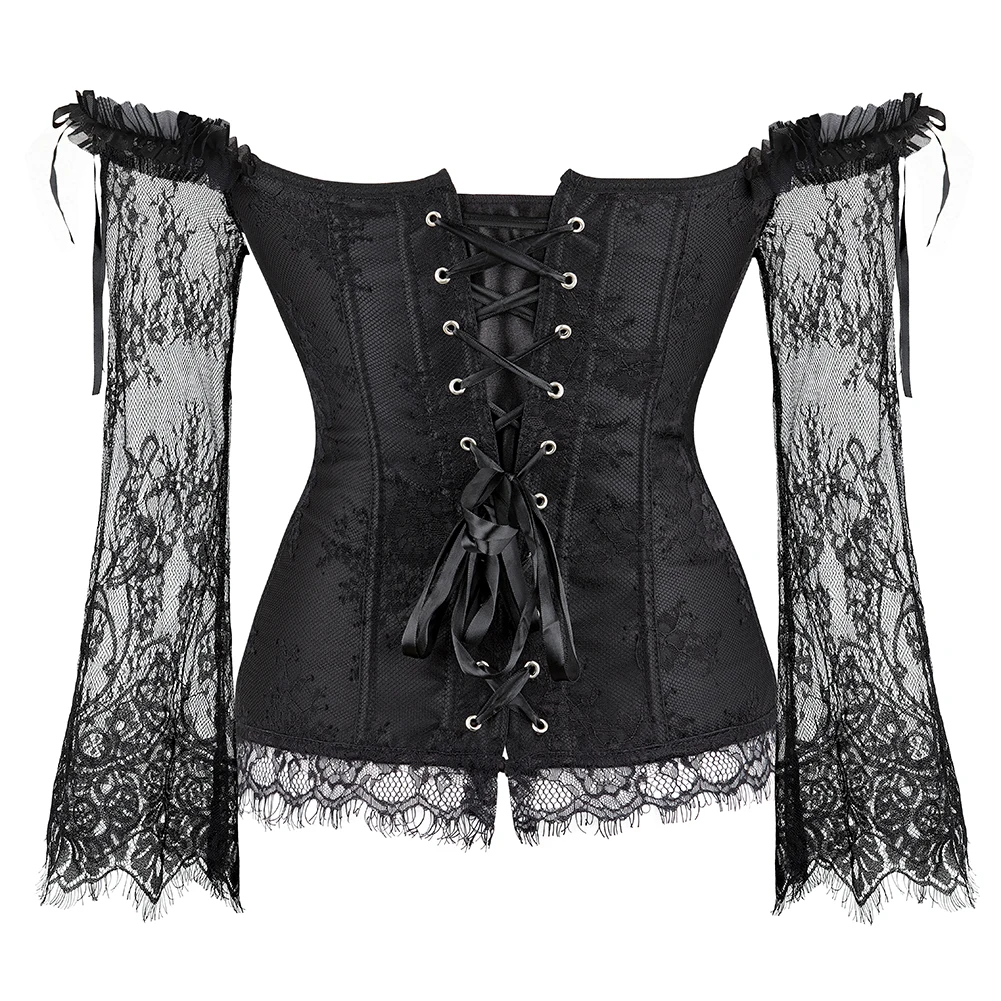 Corset Top Bustier Lingerie Women with Long Sleeves