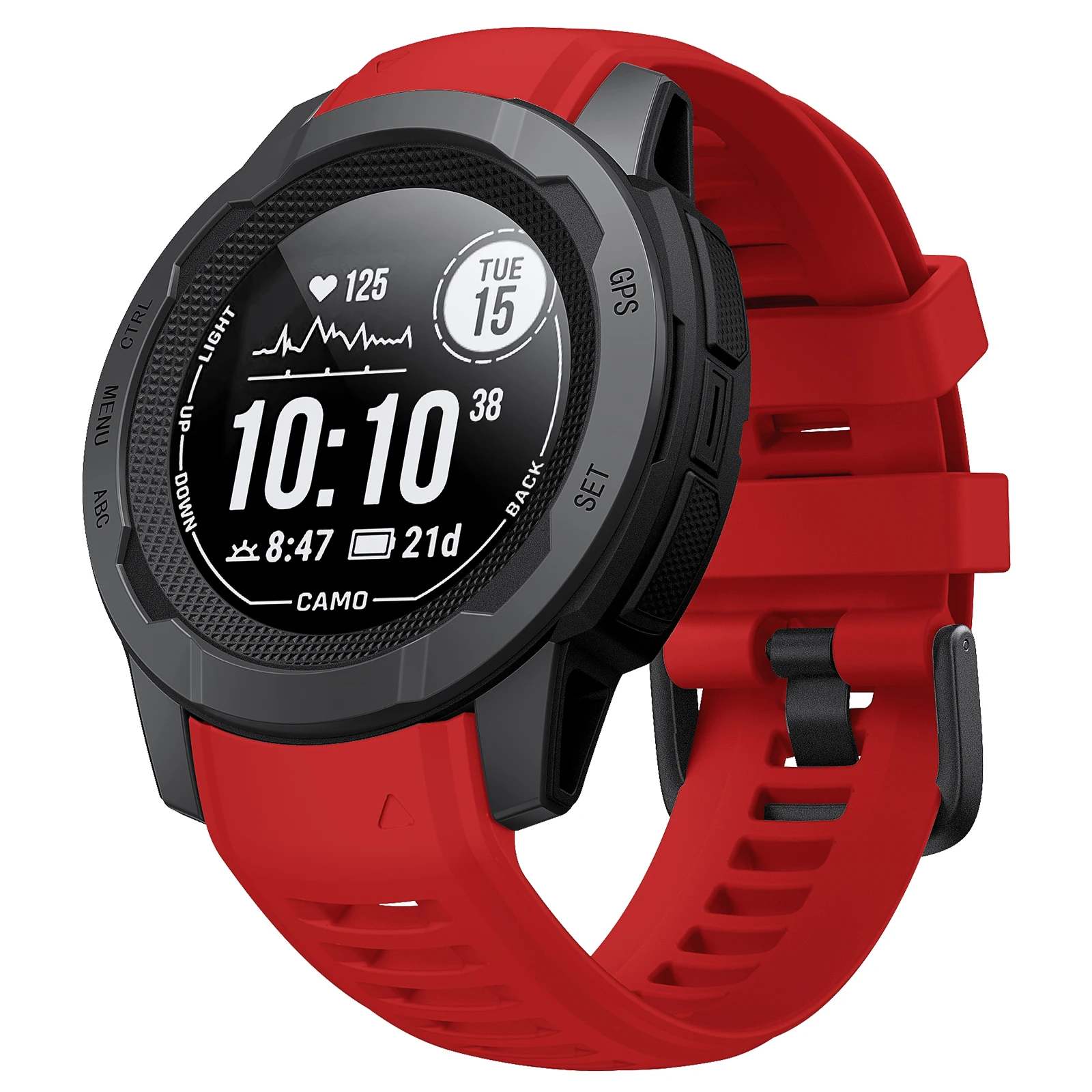 Garmin 22mm Silicone Sport Wristband - Soft Rubber Strap Belt