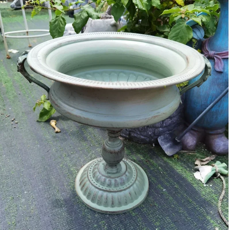 Personalized Plant Shelves, Wrought Iron Trophy Pot Stand, Decorative Bucket, Retro Floor Flower Shelf, Unique Plant Display