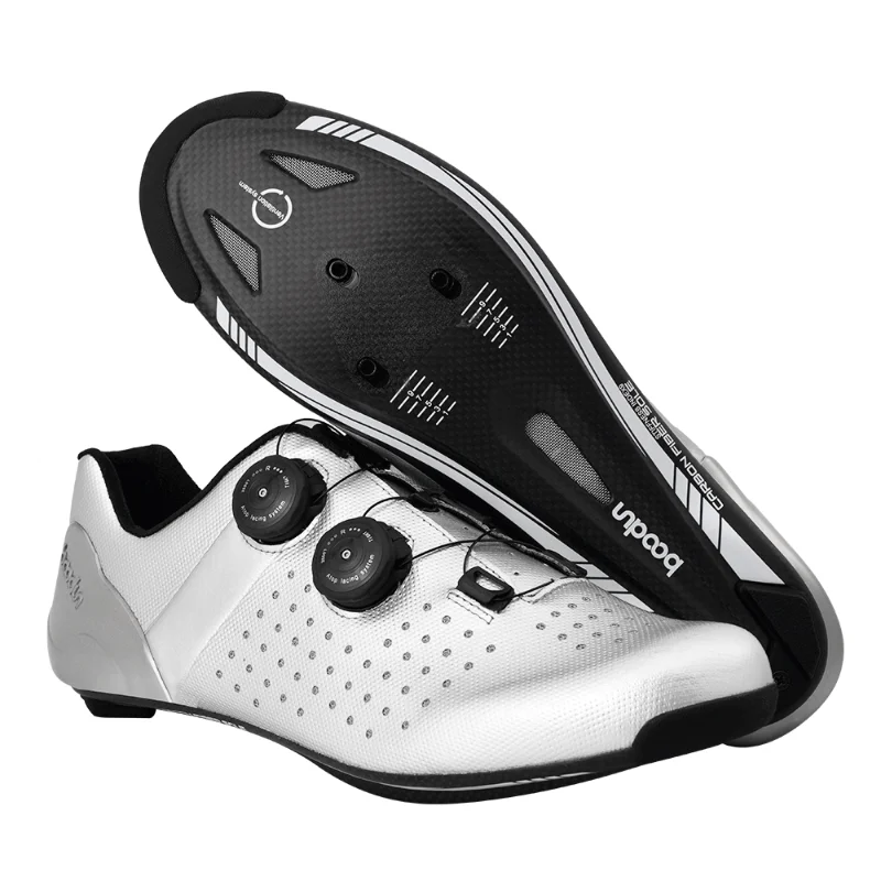 Fashion Cycling Sneaker Carbon Fiber Sole Cycling Shoes Cleat Shoes Men Breathable Racing Road Biking Footwears MTB