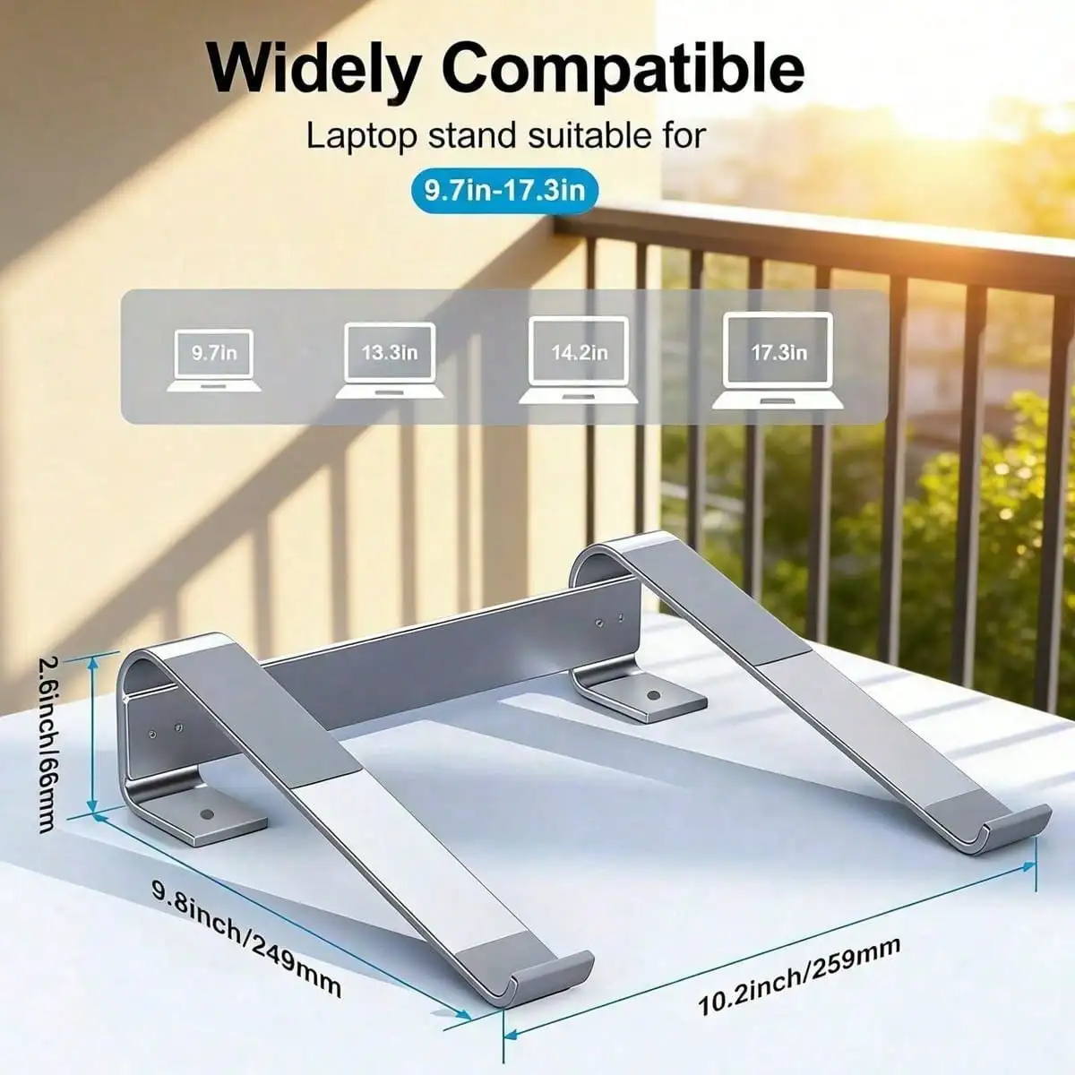 26cm * 25cm * 6.5cm 조절 가능한 알루미늄 합금 노트북 냉각 브래킷 - 세련된 데스크탑 높이 조절 브래킷