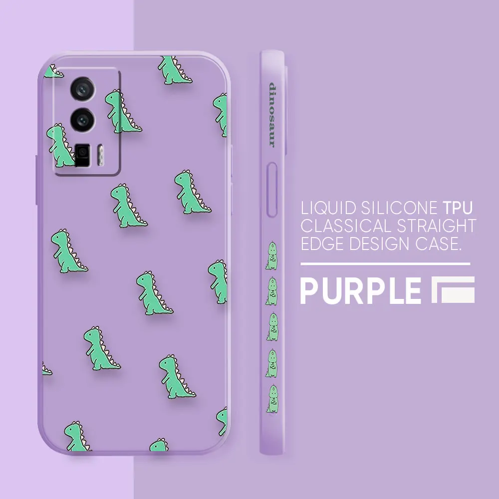 thumbnail image 1 of Case For Redmi K60E K50 K40S K40 K30 K20 10C 9 8A 8 10 Pro 4G 5G Colour Simple Liquid silicone Case Cute Little Cartoon Dinosaur, 1 of 5
