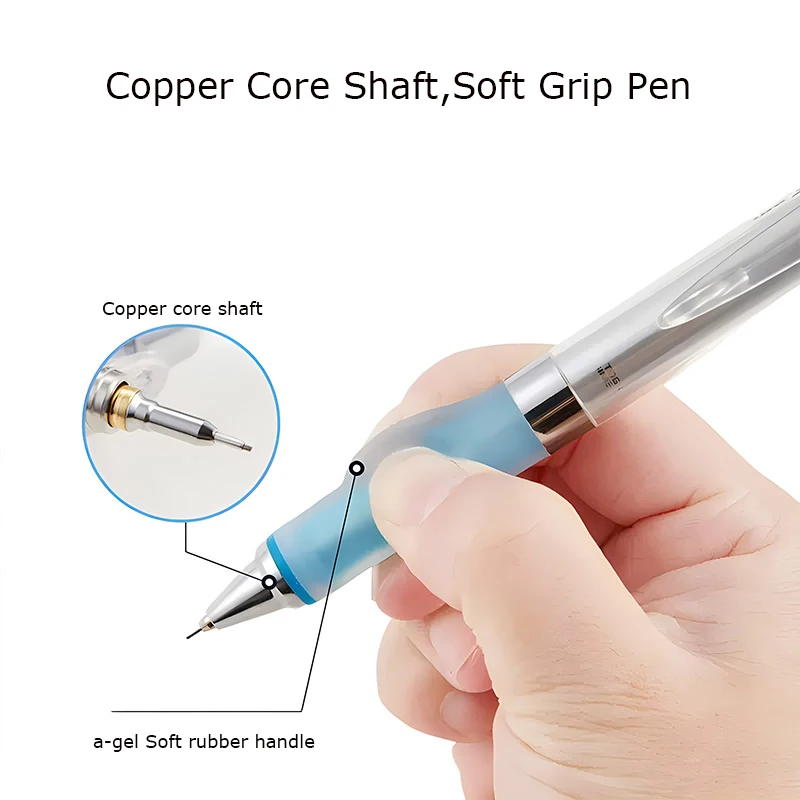 Japan Uni Mechanical Pencil,Kuru Toga M5-858GG Soft grip Automatic rotating activity pencil 0.5 Constant Core aesthetic statione 3