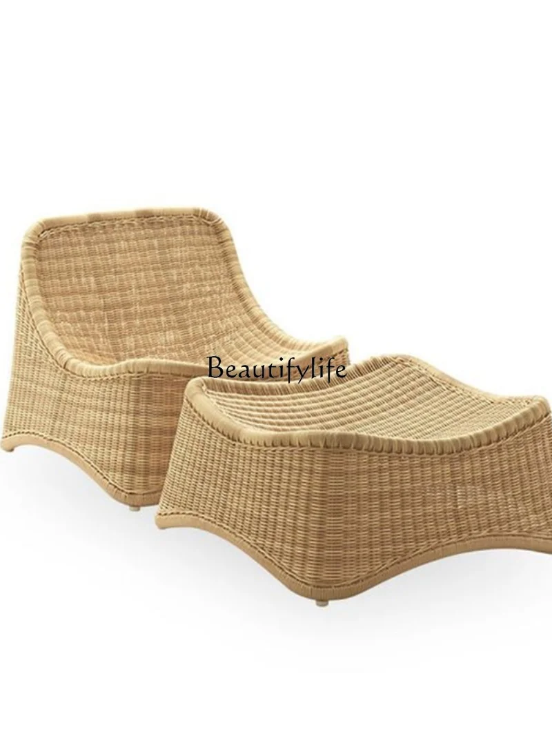 

Outdoor Single Recliner Sofa Balcony Courtyard Garden Terrace Southeast Asian Style Rattan Furniture