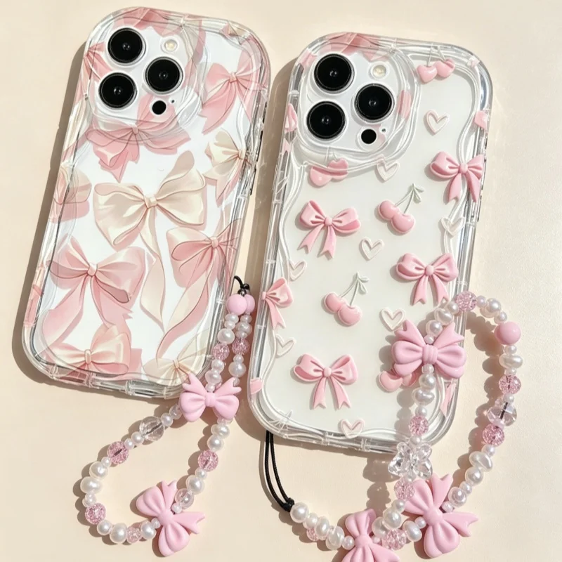 Bowknot Chain Phone Case - Stylish Protective Cover