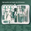 30pcs Professional Stainless Steel Nail Clipper Set Green Nail Tools Manicure  Pedicure Set of 30pcs Travel Grooming Kit 2