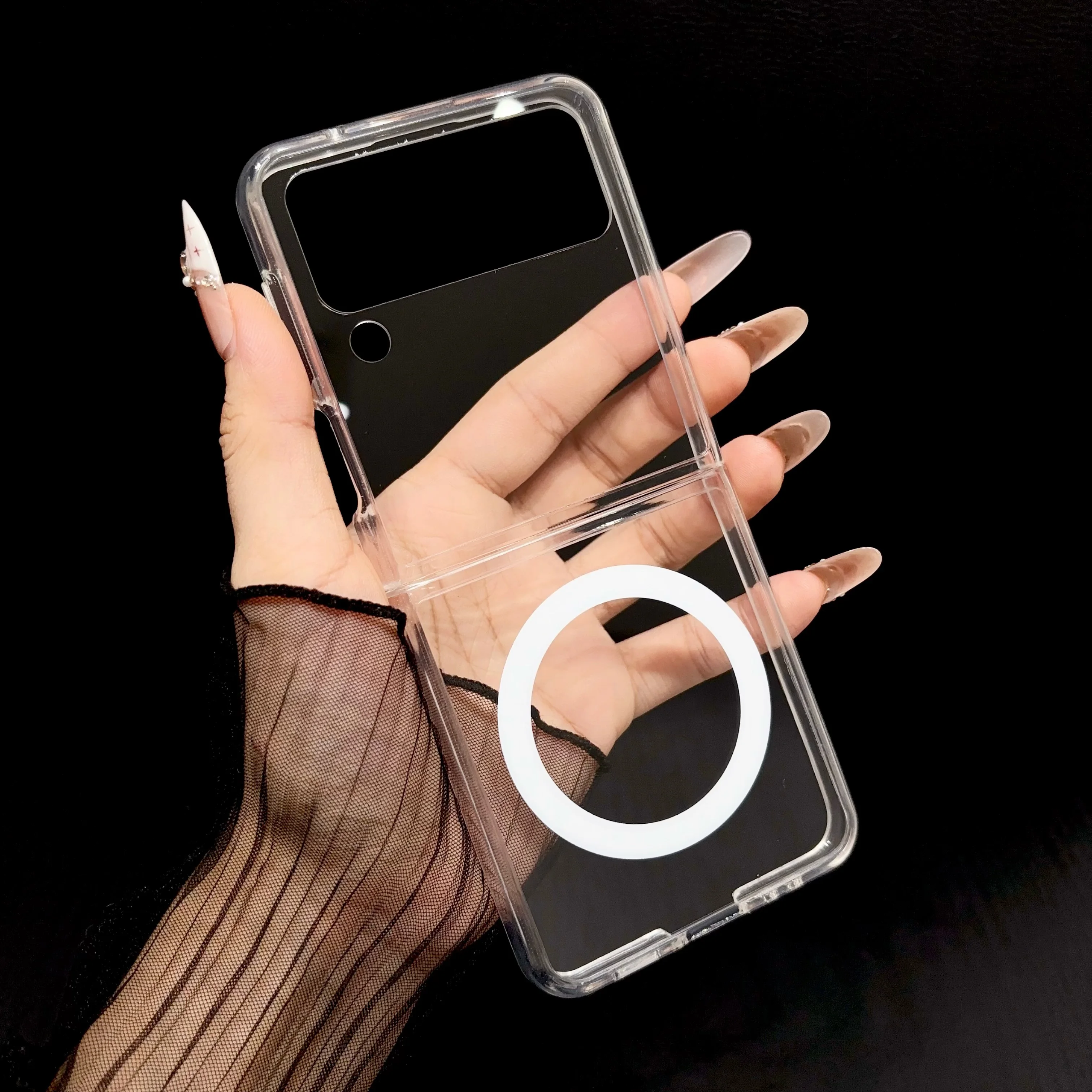 Magnetic Transparent Acrylic Shockproof Phone Case