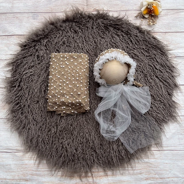 Newborn Fur Layer Blanket Baby Wrap Set Newborn Photo Props Fluff Basket  Filler