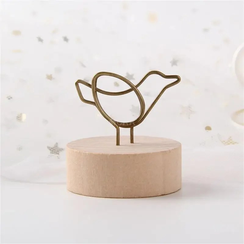 Retro Note Clip Wood Desktop Ornaments Photo Clip Memo Picture Frame Holder Photo Simplicity Home Decoration
