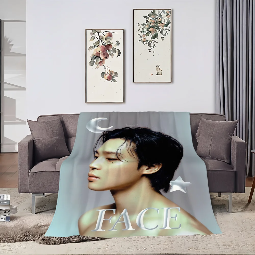 Blanket Flannel singer warm comfort  soft plush blanket for J-Jimin sofa idol living room Kpop office bedroom travel gift 5