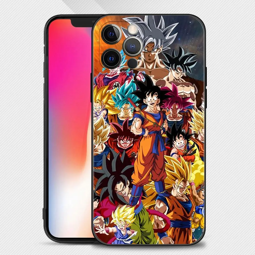 iphone 13 pro max case leather Phone Case for iPhone 13 11 12 Pro XS Max X XR 13mini 8 7 Plus 12mini 6S Cover Silicon Bumper Japan Anime Dragon Ball Super Goku iphone 13 pro max leather case