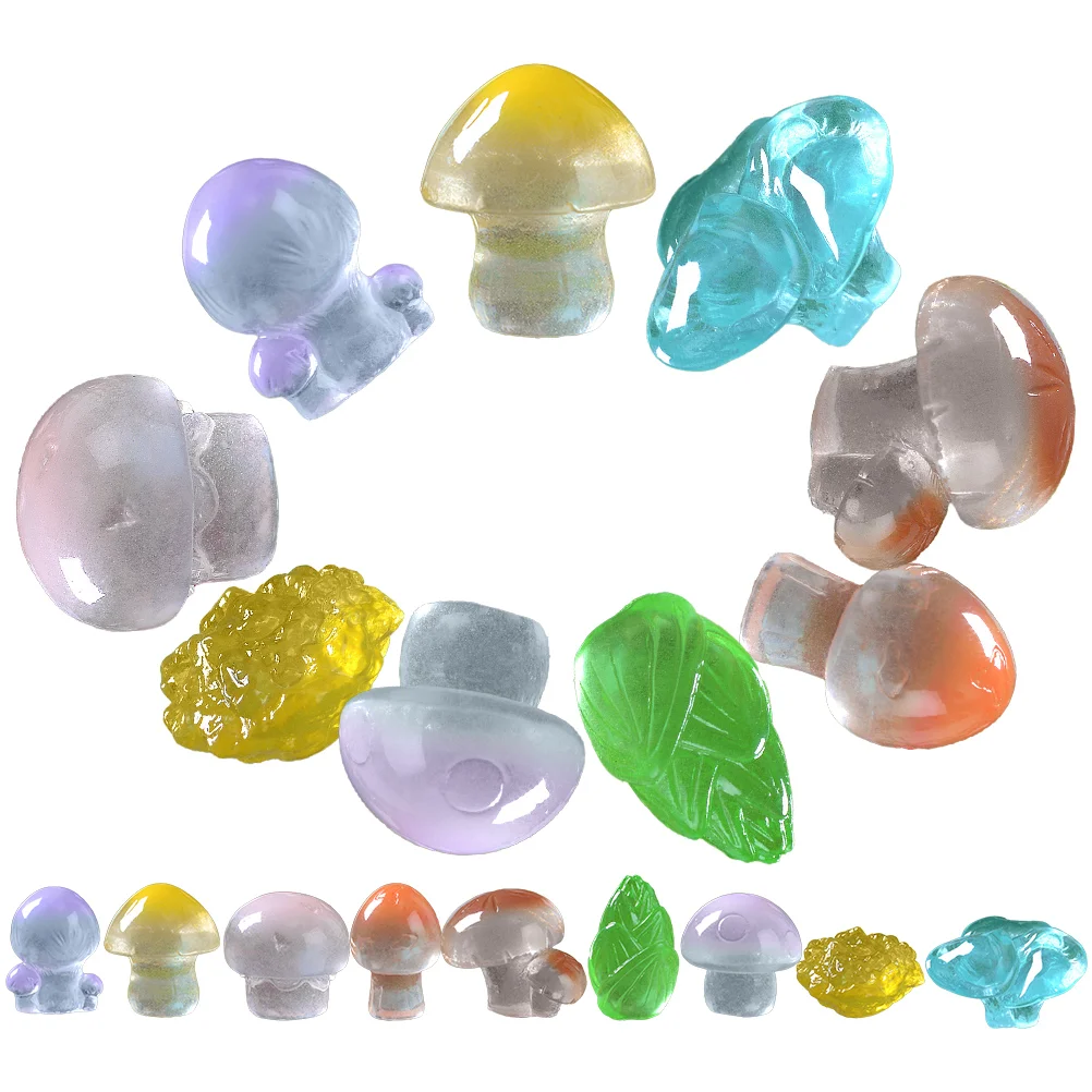 Glow-in-the-dark Mushroom Decorations Figurine Mini Model Miniature Garden Ornaments Statue miniature murano glass bird decorative figurine japan style home garden decor accessories lovely handmade glass animal statue