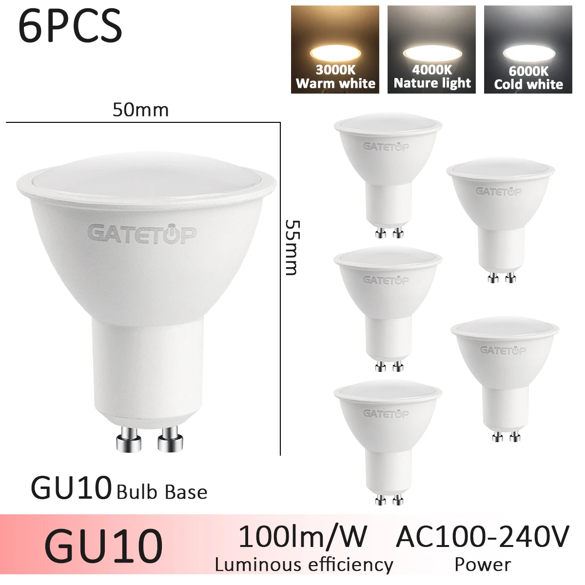 6pcs GU10