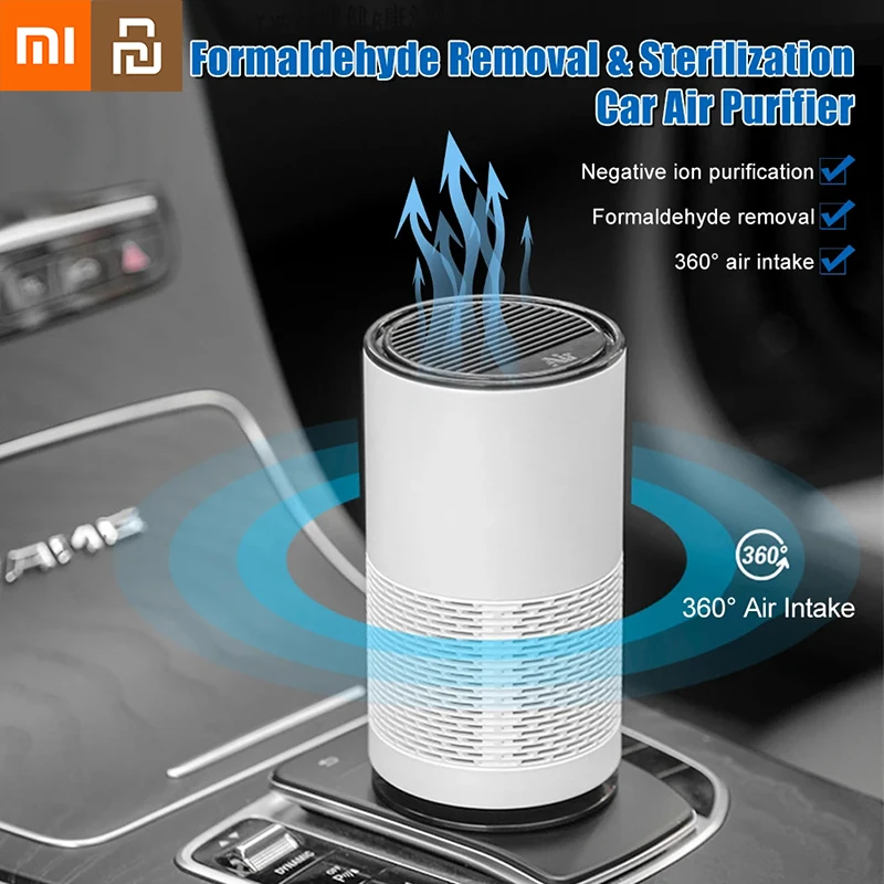 Очиститель воздуха Xiaomi Youpin для автомобиля, настольный очиститель воздуха с отрицательными ионами и функцией стерилизации, мини-освежитель воздуха для туалета