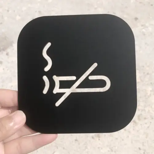 Toilet Signs Hollow Squatting Reminder Signage Doorplate Warm Reminders Indicator Plaque Plate Bathroom WC Wall Door Sticker - Image 3