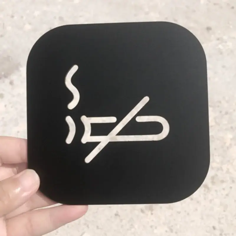 Toilet Signs Hollow Squatting Reminder Signage Doorplate Warm Reminders Indicator Plaque Plate Bathroom WC Wall Door Sticker - Image 3