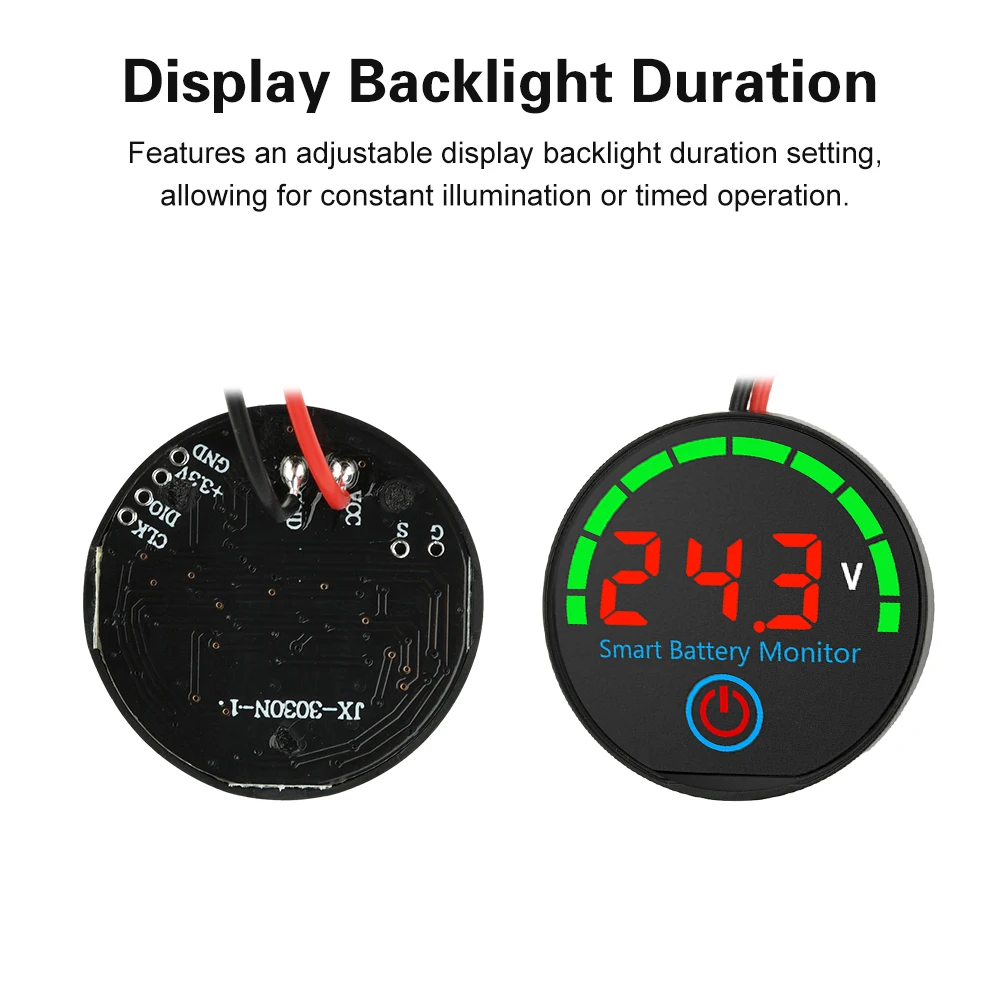 DC7-55V 3S-14S 원형 LED 배터리 충전 표시기 보드 배터리 잔량 표시기 전압 배터리 충전 테스터 산성/리튬