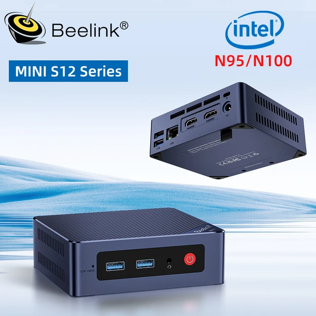 Beelink Mini S12 Pro Intel N100 16G 512G Intel 12th Gen N95 Mini PC 8GB  256GB Desktop Mini Computer Support NVME SSD VS AK3V